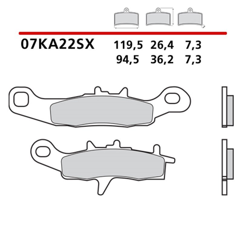 Off-road soft sintered front brake pads - MQ-07KA22-SX-A