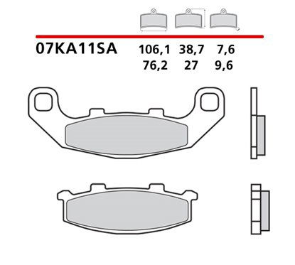 Sintered front brake pads - MQ-07KA11-SA-A