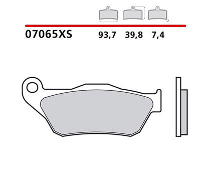 Sintered front brake pads for scooters - MQ-07065-XS-A