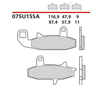 Sintered front brake pads - MQ-07SU15-SA-A