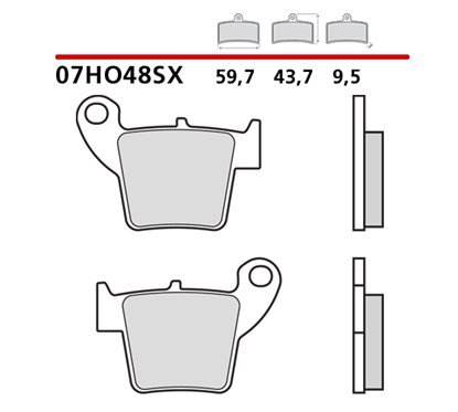Off-road soft sintered front brake pads - MQ-07HO48-SX-A