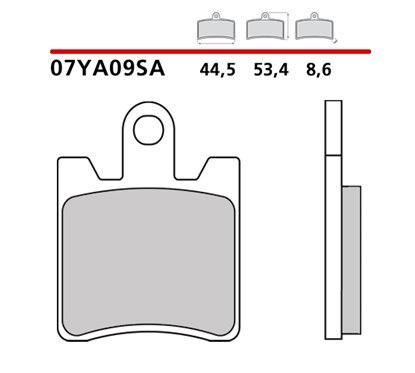 Sintered front brake pads - MQ-07YA09-SA-A