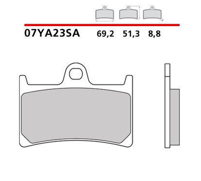 Sintered front brake pads - MQ-07YA23-SA-A