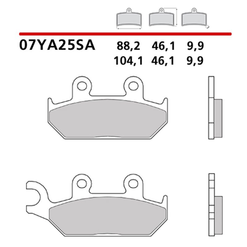 Sintered front brake pads - MQ-07YA25-SA-A