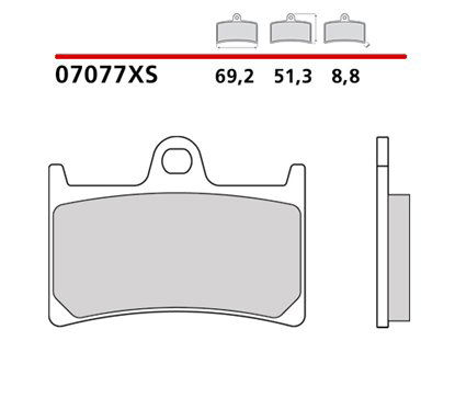 Sintered front brake pads for scooters - MQ-07077-XS-A