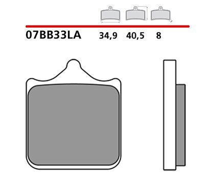 Tourist sintered front brake pads - MQ-07BB33-LA-A