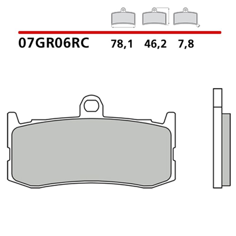 Carbon ceramic front brake pads for track - MQ-07GR06-RC-A