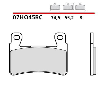 Carbon ceramic front brake pads for track - MQ-07HO45-RC-A
