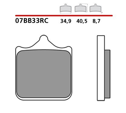 Carbon ceramic front brake pads for track - MQ-07BB33-RC-A
