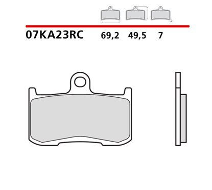 Carbon ceramic front brake pads for track - MQ-07KA23-RC-A
