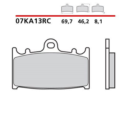 Carbon ceramic front brake pads for track - MQ-07KA13-RC-A