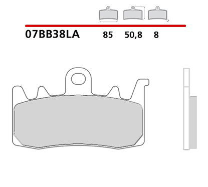 Tourist sintered front brake pads - MQ-07BB38-LA-A