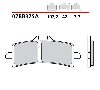 Sintered front brake pads - MQ-07BB37-SA-A