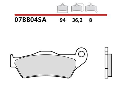 Sintered front brake pads - MQ-07BB04-SA-A