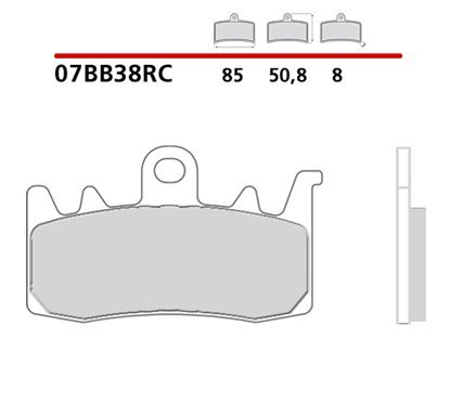 Carbon ceramic front brake pads for track - MQ-07BB38-RC-A