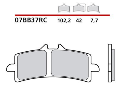 Carbon ceramic front brake pads for track - MQ-07BB37-RC-A