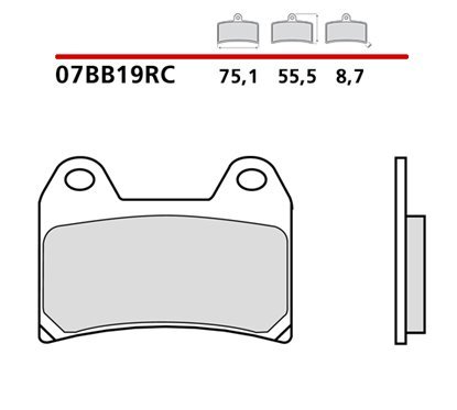 Carbon ceramic front brake pads for track - MQ-07BB19-RC-A