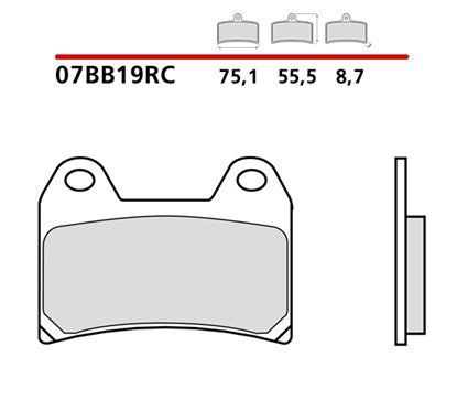 Pastiglie freno carbon ceramic per pista - MQ-07BB19-RC-A