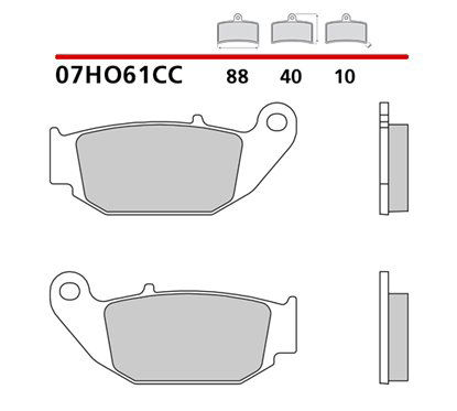 Organic rear brake pads - MQ-07HO61-CC-P