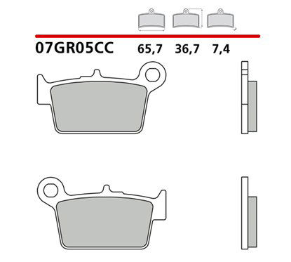 Organic rear brake pads - MQ-07GR05-CC-P