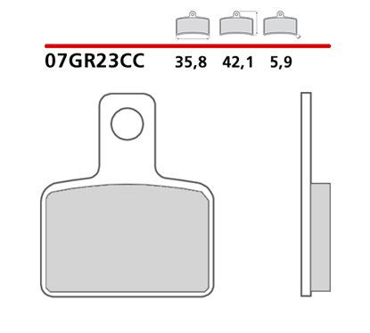 Organic rear brake pads - MQ-07GR23-CC-P