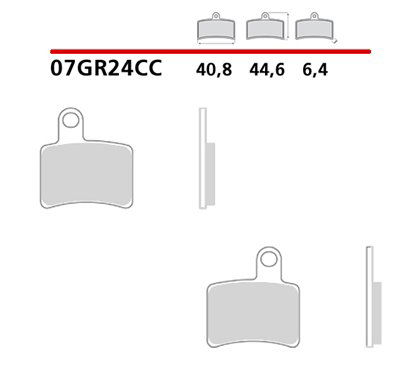 Organic rear brake pads - MQ-07GR24-CC-P