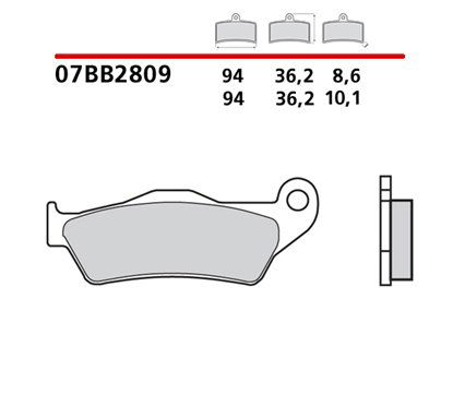 Organic rear brake pads - 07BB2809-CC-P