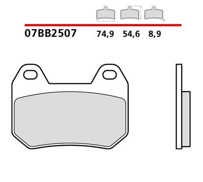 Organic rear brake pads - 07BB2507-CC-P