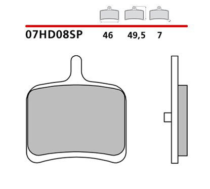 Sintered rear brake pads - MQ-07HD08-SP-P