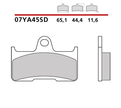 Off-road sintered rear brake pads - MQ-07YA45-SD-P