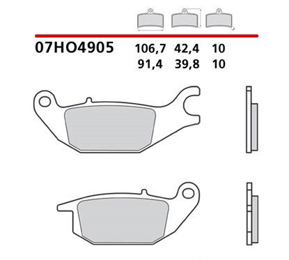 Organic rear brake pads - 07HO4905-CC-P
