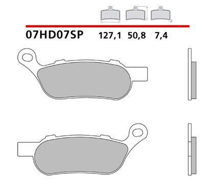 Sintered rear brake pads - MQ-07HD07-SP-P