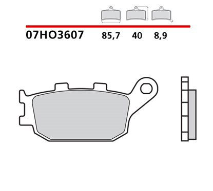 Organic rear brake pads - 07HO3607-CC-P