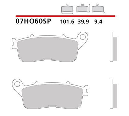 Sintered rear brake pads - MQ-07HO60-SP-P