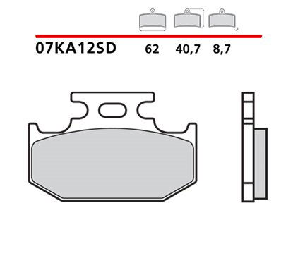 Off-road sintered rear brake pads - MQ-07KA12-SD-P