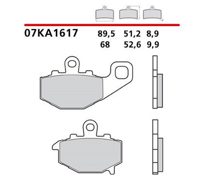 Rear brake pads - MQ-07KA16-17-P