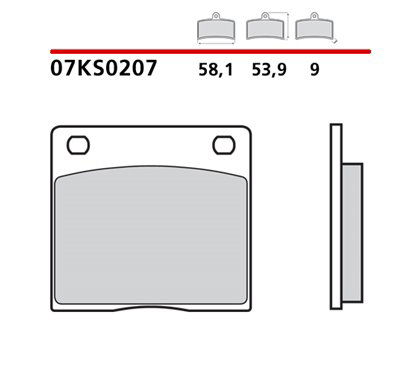 Organic rear brake pads - 07KS0207-CC-P