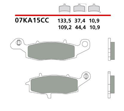 Organic rear brake pads - MQ-07KA15-CC-P
