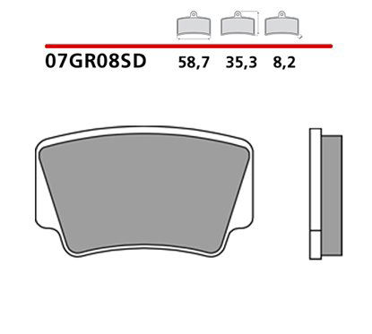 Off-road sintered rear brake pads - MQ-07GR08-SD-P