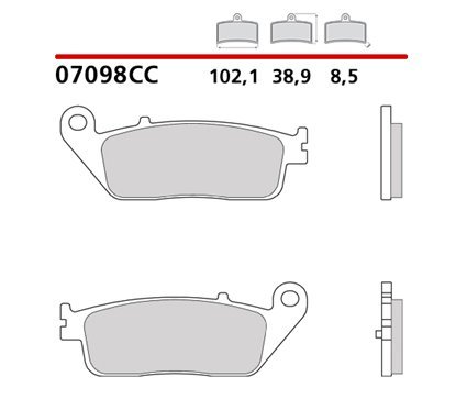 Organic rear brake pads for scooters - MQ-07098-CC-P