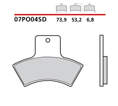 Off-road sintered rear brake pads - MQ-07PO04-SD-P