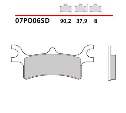 Off-road sintered rear brake pads - MQ-07PO06-SD-P