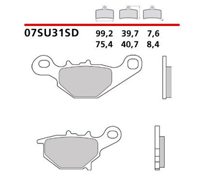 Off-road sintered rear brake pads - MQ-07SU31-SD-P