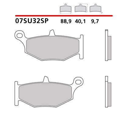 Sintered rear brake pads - MQ-07SU32-SP-P