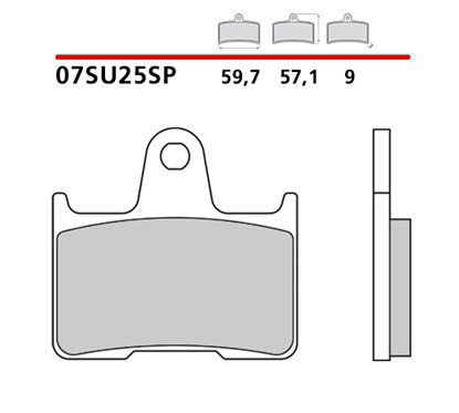 Sintered rear brake pads - MQ-07SU25-SP-P