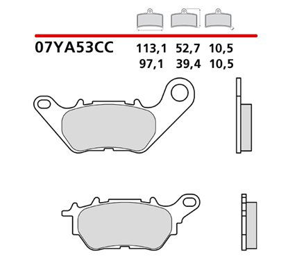 Organic rear brake pads - MQ-07YA53-CC-P