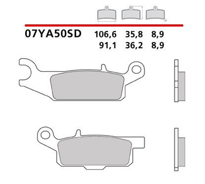 Off-road sintered rear brake pads - MQ-07YA50-SD-P