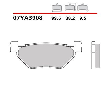 Organic rear brake pads - 07YA3908-CC-P