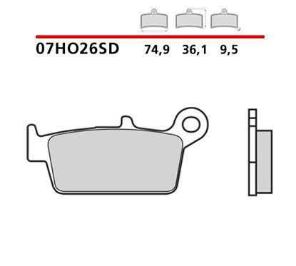 Off-road sintered rear brake pads - MQ-07HO26-SD-P