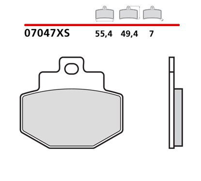 Sintered rear brake pads for scooters - MQ-07047-XS-P